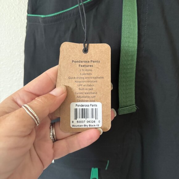 Alpine Parrot Womens 'Ponderosa Pants'  Black/Green Quick-Dry Size 18 - Picture 6 of 6